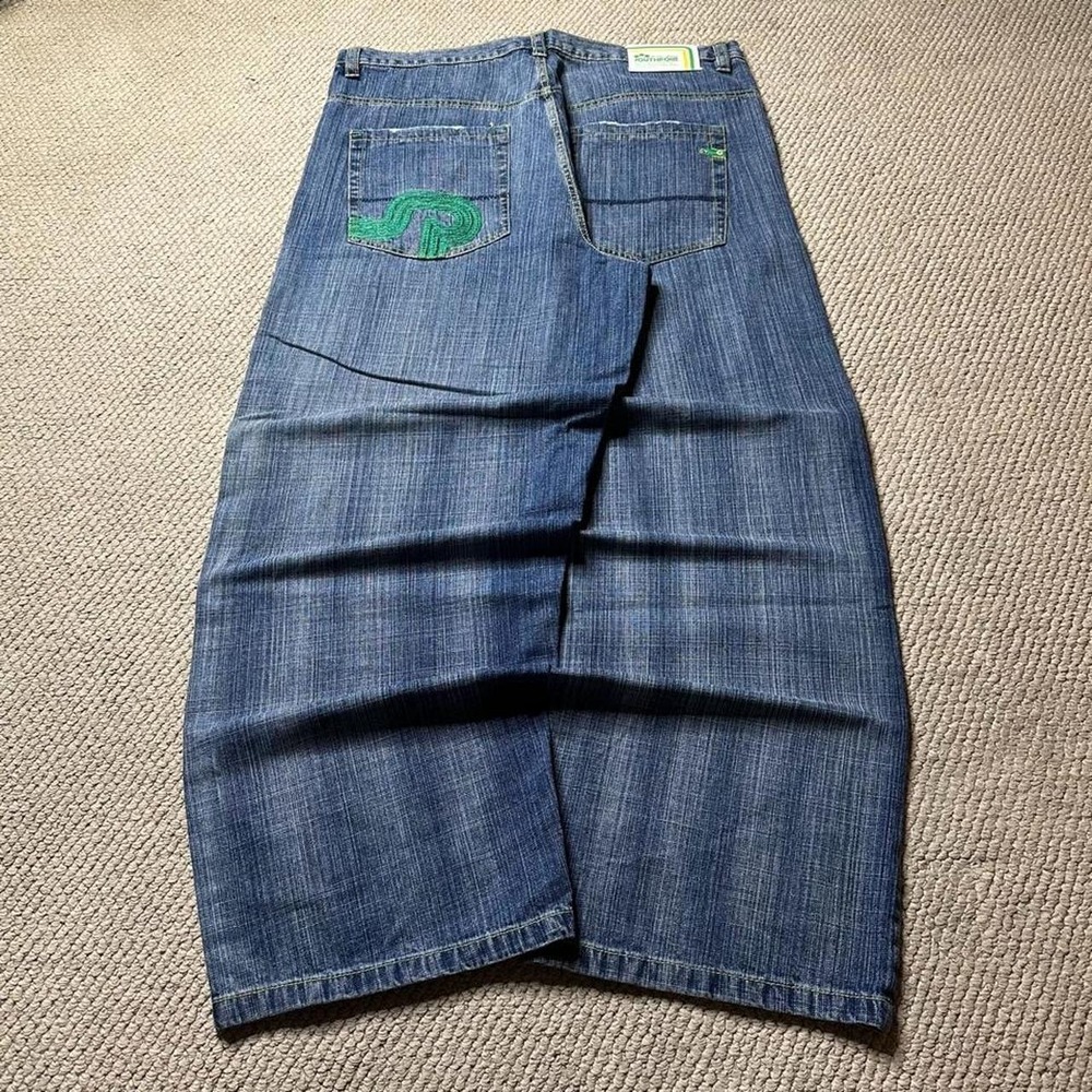 Y2K Vintage 2000s Baggy skater Grunge Southpole Green tab embroidered Jeans